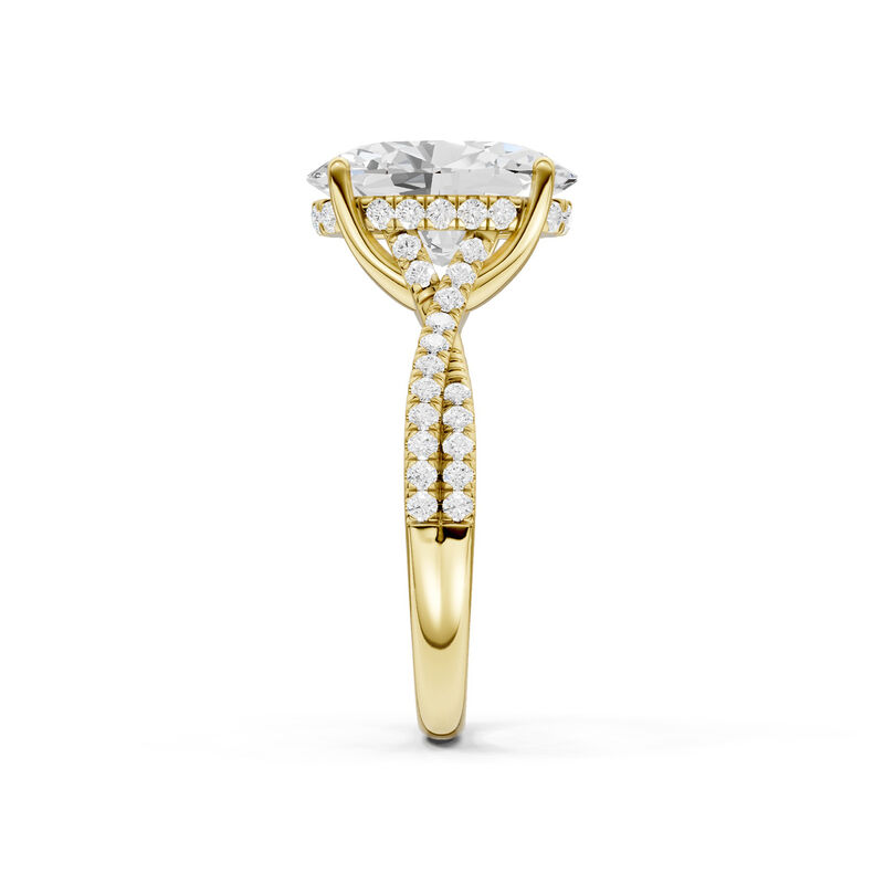 Oval Lab Grown 4 1/3ctw. Diamond Twist Enagement Ring in 14k Yellow Gold image number null